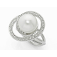 ANILLO ORO BLANCO, DIAMANTES Y PERLA AUSTRALIANA