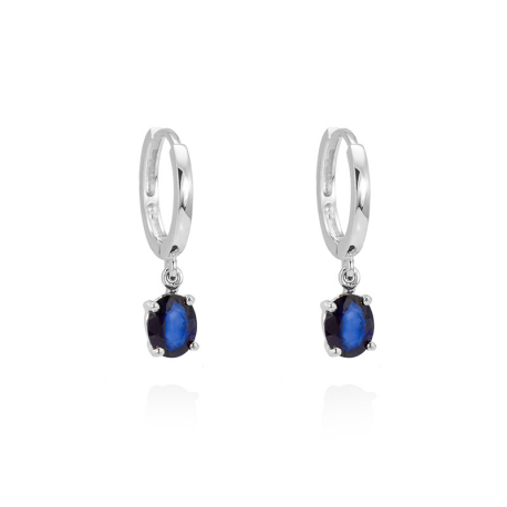 PENDIENTES ORO BLANCO Y ZAFIROS
