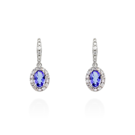 PENDIENTES ORO BRILLANTES Y TANZANITA