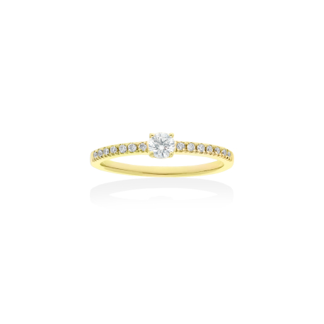 ANILLO ORO AMARILLO Y DIAMANTES