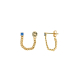 PENDIENTES DORADOS CADENAS PIEDRA AZUL