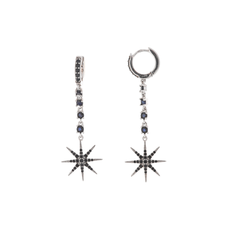 PENDIENTES ESTRELLAS PIEDRAS NEGRAS