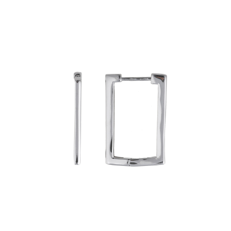 PENDIENTES ARO RECTANGULAR PLATA