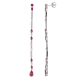 PENDIENTES LARGOS PLATA CIRCONITAS BLANCAS Y ROJAS