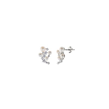 PENDIENTES PLATA CIRCONITAS Y PERLAS