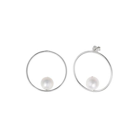 PENDIENTES PLATA Y PERLA