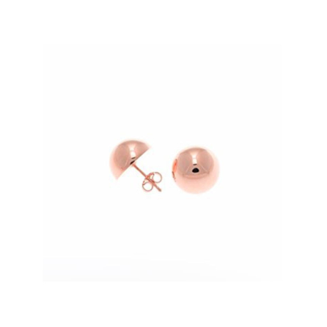 PENDIENTES MEDIA BOLA ROSA