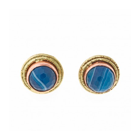 PENDIENTES BOTON AZUL