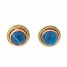 PENDIENTES BOTON AZUL