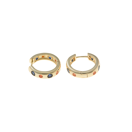 PENDIENTES ARO DORADOS CIRCONITAS COLOR