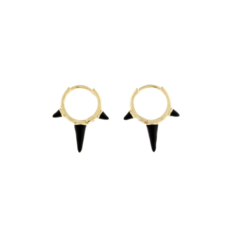 PENDIENTES ARO DORADO Y NEGRO