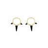 PENDIENTES ARO DORADO Y NEGRO