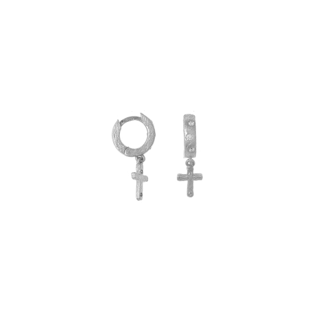 PENDIENTES ARO CRUZ PLATA