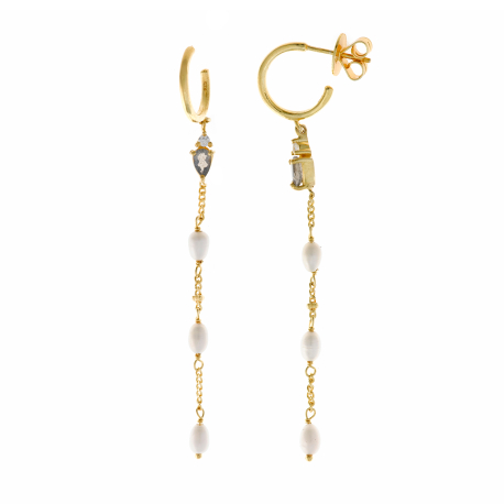 PENDIENTES DORADOS PERLAS