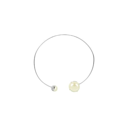 COLLAR ACERO PERLAS