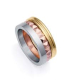 ANILLO TRES OROS ACERO