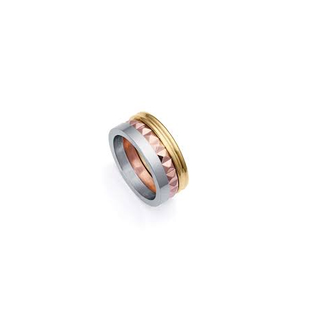 ANILLO TRES OROS ACERO
