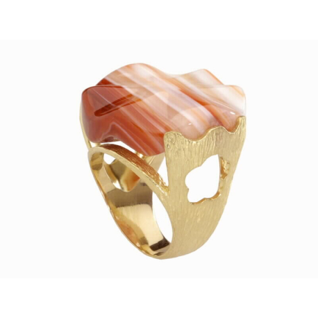ANILLO ORO Y CORNALINA