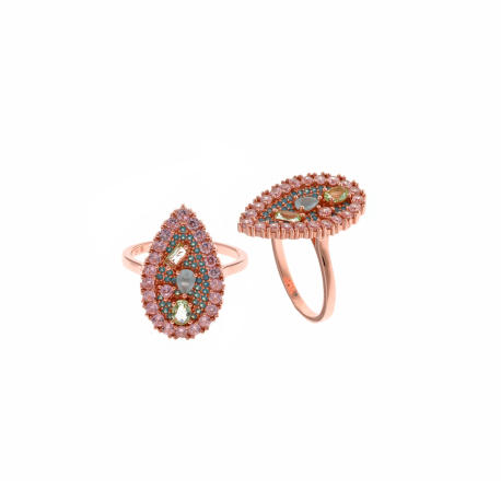 ANILLO PIEDRAS ROSAS