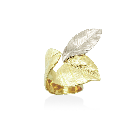ANILLO PLATA HOJAS