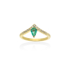 ANILLO ORO ESMERALDA Y BRILLANTES