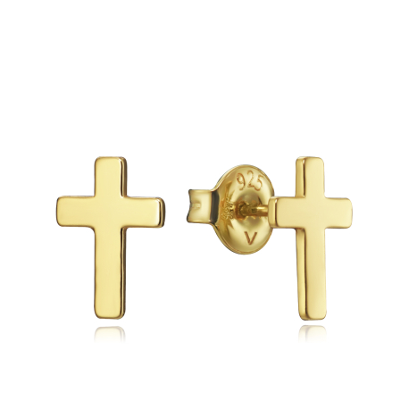 PENDIENTES CRUZ DORADA