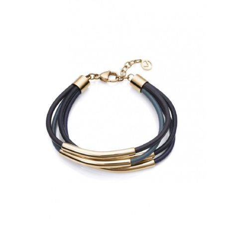 PULSERA DORADA CON CUERO