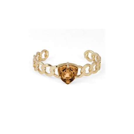 BRAZALETE DORADO PIEDRA MARRON