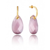 PENDIENTES ARO CON PIEDRA MALVA