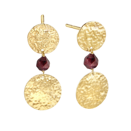 PENDIENTES DORADOS AGATHA ROJA
