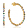 PENDIENTES AROS PIEDRAS COLORES