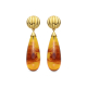 PENDIENTES DORADOS PIEDRA MARRON