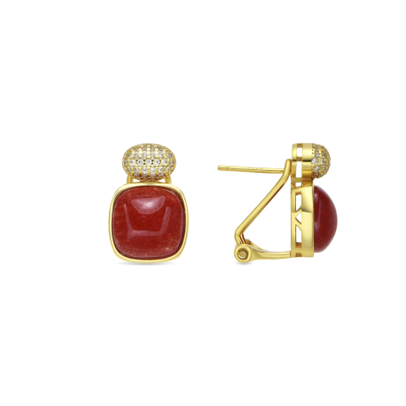 PENDIENTES DORADOS CORAL