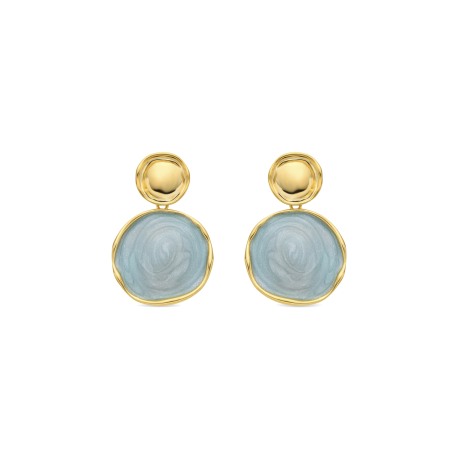 PENDIENTES DORADOS Y VERDE AGUA