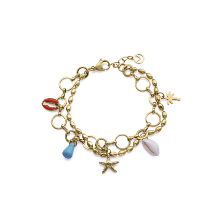 PULSERA DORADA CHARMS COLGANDO