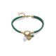 PULSERA DORADA Y CUERO VERDE