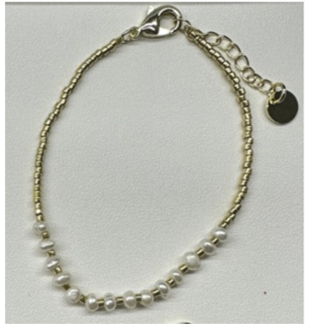 PULSERA DORADA Y PERLAS