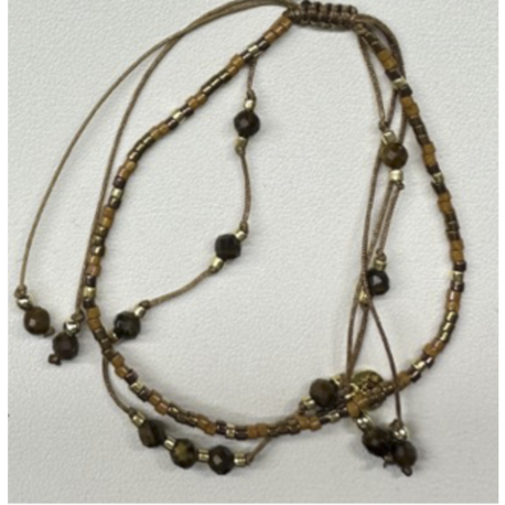 PULSERA CUERO Y PIEDRAS