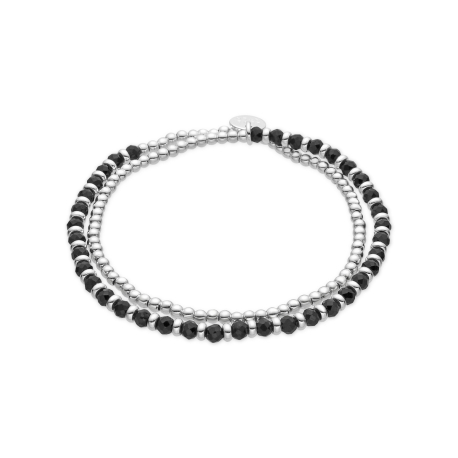 PULSERA PLATA Y NEGRA