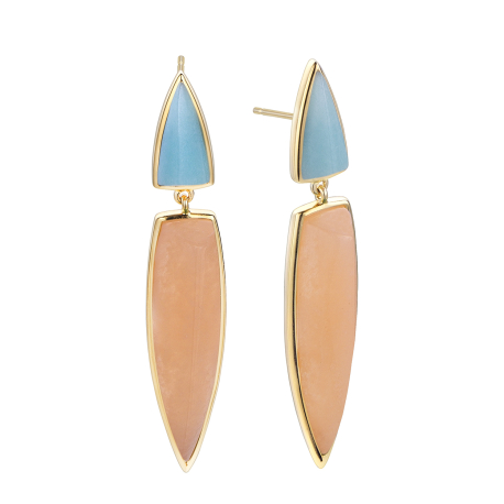 PENDIENTES AMAZONITA Y CALCITA PEACH