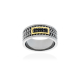 ANILLO PLATA ORO Y DIAMANTES NEGROS