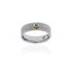 ANILLO PLATA ORO Y BRILLANTE NEGRO