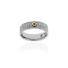 ANILLO PLATA ORO Y BRILLANTE NEGRO