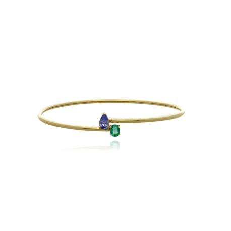 PULSERA ORO TANZANITA Y ESMERALDA