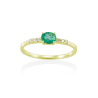 ANILLO ORO BRILLANTES Y ESMERALDA