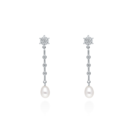PENDIENTES PLATA CIRCONITAS Y PERLA
