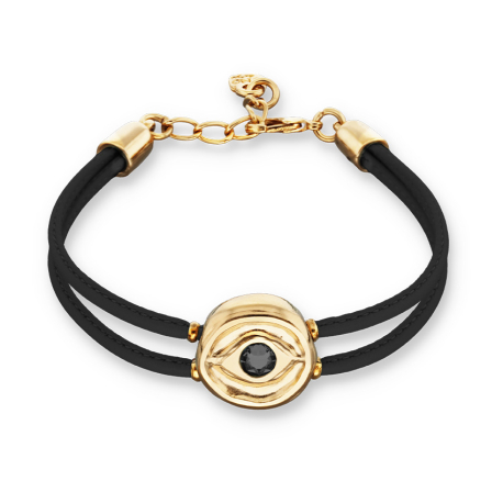 PULSERA ORO CUERO 