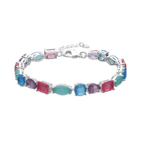 PULSERA PLATA COLORES