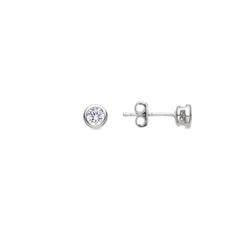 PENDIENTES CHATON PLATA