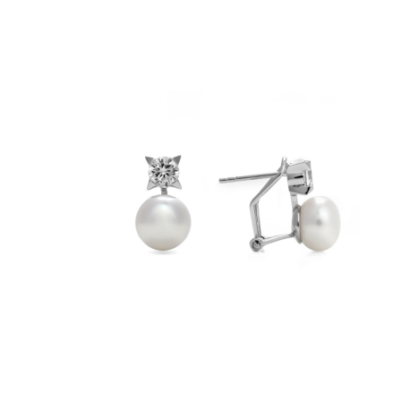 PENDIENTES PLATA Y PERLA